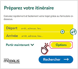 Calculateur d'itinéraire Modalis 